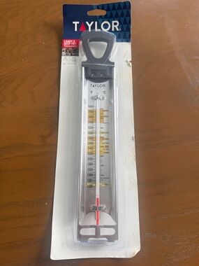 Taylor Silver and Black Candy & Deep Fry Thermometer. New in Package.